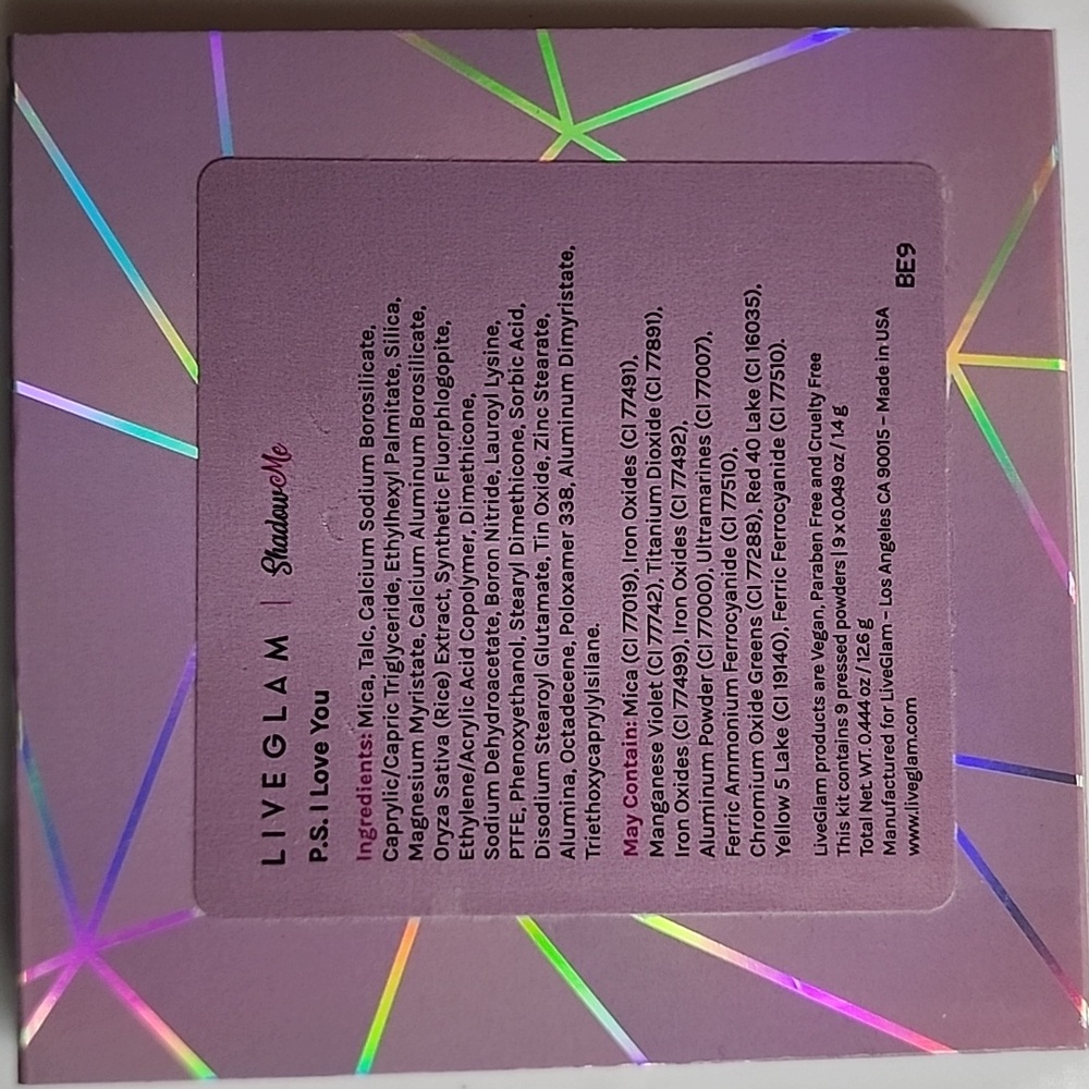 Liveglam PS I Love You Eyeshadow Pallette - Picture 6 of 6